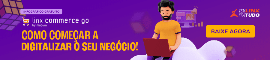 Banner para acessar o material rico de tema Linx Commerce Go: como começar a digitalizar o seu negócio